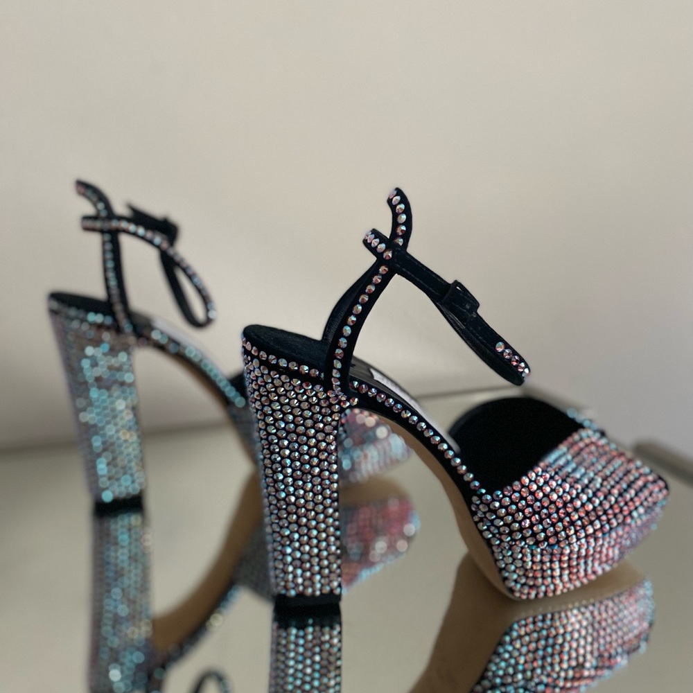 New Jimmy Choo Sacaria 120 Embellished Platform High Sandals $2,150 37.5 - Picture 10 of 13